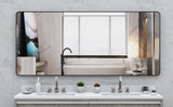 ZUN Oversized Bathroom Mirror with Removable Tray Wall Mount Mirror,Vertical Horizontal Hanging Aluminum W708131926