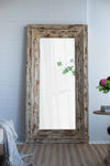 ZUN 39x3.5x75" Full Length Rectangle Floor Mirror with Distressed Wood Frame W2078P154678