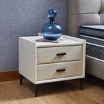 ZUN Nightstand, Modern Nightstand with 2 Drawers, Night Stand with PU Leather and Hardware Legs, End W1168114614