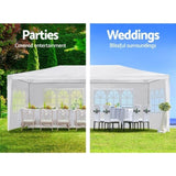 ZUN 10'x30' Wedding Party Canopy Tent Outdoor Gazebo with 8 Removable Sidewalls Thicker Pipe&Cloth W1205106022