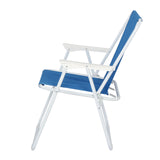 ZUN Oxford Cloth Iron Outdoor Beach Chair Blue 44914156
