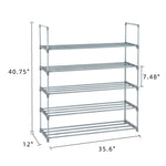 ZUN 5 Tiers Shoe Rack Shoe Tower Shelf Storage Organizer For Bedroom, Entryway, Hallway, and Closet Gray 96706614