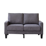 ZUN Modern Living Room Furniture Loveseat in Dark Grey Fabric W109741570
