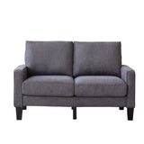 ZUN Modern Living Room Furniture Loveseat in Dark Grey Fabric W109741570