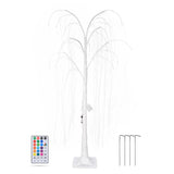 ZUN 216 LED 5FT Colorful Lighted Willow Tree, LED Tree with Remote, Willow Tree with Multicolored White 16645552