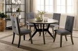 ZUN Modern Contemporary Dining Chairs Solid wood Gray Fabric Seat Set of 2pc Side Chairs Kitchen Dining B011131280