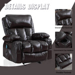 ZUN Recliner Chair Heating massage for Living Room with Rocking Function and Side Pocket W1807103693