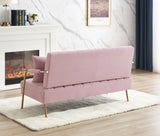 ZUN [New Design] Modern and comfortable pink Australian cashmere fabric sofa, comfortable loveseat with W128152239