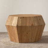 ZUN 31.50" Octagonal Wooden American Retro Style Coffee Table W757P145273