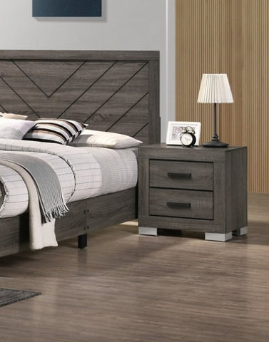 ZUN Bedroom Furniture Traditional Look Unique Wooden Nightstand Drawers Bed Side Table Grey HSESF00F5491
