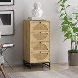 ZUN Natural rattan, Cabinet with 4 drawers, Suitable for living room, bedroom and study, Diversified W68837737