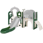 ZUN Toddler Slide and Swing Set 8 in 1, Kids Playground Climber Slide Playset with Basketball Hoop PP321361AAF