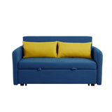 ZUN Twins Sofa Bed Blue Fabric W109791644