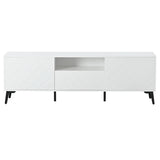 ZUN U-Can Modern TV Stand for 70 inch TV, Entertainment Center with Adjustable Shelves, 1 Drawer and WF306723AAK