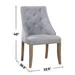 ZUN Set of 2 Flannelette Upholstered Dining Side Chair in Silver and Light Gray B016P156209