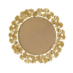 ZUN Gold Gingko Leaf Round Wall Mirror 30.5" B03599408