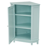 ZUN Green Bathroom Cabinet Triangle Corner Storage Cabinet with Adjustable Shelf Modern Style MDF WF303749AAG