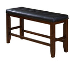 ZUN 1Pc Modern Counter Height Bench Tufted Faux Leather Upholstery Tapered Wood Legs Bedroom Living Room B011P149272