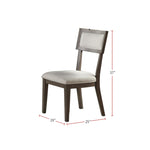 ZUN White Fabric Upholstery Dining Chair, Grey SR011834