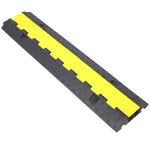 ZUN Cable Protector Ramp, 2 Channels Speed Bump Hump, Rubber Modular Speed Bump Rated 11000 LBS Load W465121324