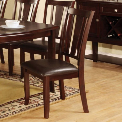 ZUN Set of 2 Side Chairs Dark Espresso Finish Solid wood Kitchen Dining Room Furniture Padded B01182197
