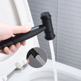 ZUN Stainless Steel Toilet Handheld Sprayer Kit Hot and Cold Water Black Bidet Sprayer Set 39539207