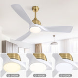 ZUN 54 Inch Low Profile Ceiling Fan with Lights and Remote Control Reversible Noiseless DC Motor W934P147095