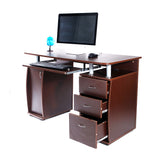 ZUN 15mm MDF Portable 1pc Door with 3pcs Drawers Computer Desk Coffee 71371855
