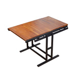 ZUN Mahogany Sold Wood Transforming Table/Convertible Shelf Table for Small Spaces /Multipurpose Shelf W102758133