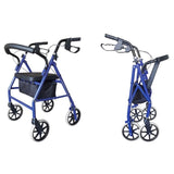 ZUN Iron Walker with Wheels Black & Blue 60351751