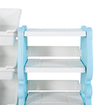 ZUN Multi-layered Plastic Kids Storage Organizer Bookcase Toys Shelf w/Storage Box 34976152