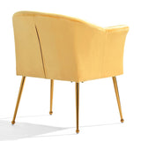 ZUN Velvet Accent Chair with Wood Frame, Modern Armchair Club Leisure Chair with Gold Metal Legs, Single W68058563