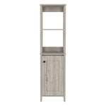 ZUN Hanover 4-Shelf Linen Cabinet Light Grey B06280006
