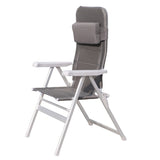 ZUN Aluminum Alloy Lounge Chair Adjustable Recliner w/Pillow Outdoor Camp Chair for Poolside Backyard W1511114975