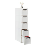ZUN 5-Tire Rolling Cart Organizer Unit with Wheels Narrow Slim Container Storage Cabinet for Bathroom 87317381