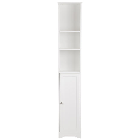 ZUN One Door & Three Layers Bathroom Cabinet White 32493676