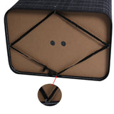 ZUN Double-lattice Bamboo Folding Basket Body with Cover Black 21711416