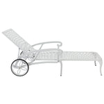 ZUN 193*64.5*93cm Backrest Adjustable Courtyard Cast Aluminum Lying Bed White 04914009
