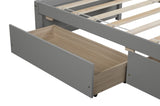 ZUN Twin Bed with 2 Drawers, Solid Wood, No Box Spring Needed ,Grey W50422208