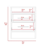 ZUN Rowley 2-Drawer 1-Shelf Rectangle Nightstand White and Light Oak B06280358