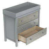 ZUN 3-Drawer Changer Dresser with Removable Changing Tray in Gray WF304640AAG