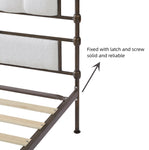 ZUN Queen size High Boad Metal bed with soft head and tail, no spring, easy to assemble, no noise W1708127638