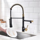 ZUN Commercial Kitchen Faucet with Pull Down Sprayer, Single Handle Single Lever Kitchen Sink Faucet W1932P149180