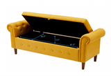 ZUN Multifunctional Storage Rectangular Sofa Stool- Yellow 03462302