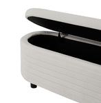 ZUN Multi-functional storage velvet material sofa bench-White velvet 35742538
