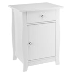 ZUN Single Door Bedside Cabinet with A Drawer White 92297256