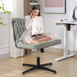 ZUN Armless Office Desk Chair No Wheels, GREEN W1372131078