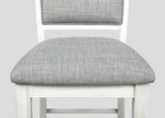 ZUN Farmhouse Style 2pc White & Gray Linen Counter Height Chair Bar Stool Footrest Wooden Furniture B011P148063
