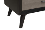 ZUN Stylish Two-Tone Finish Bedroom Nightstand Walnut Veneer Wood Retro Design 3 Drawers Tapered Legs B01146200