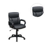 ZUN Standard Back Upholstered Office Chair, Black SR011682